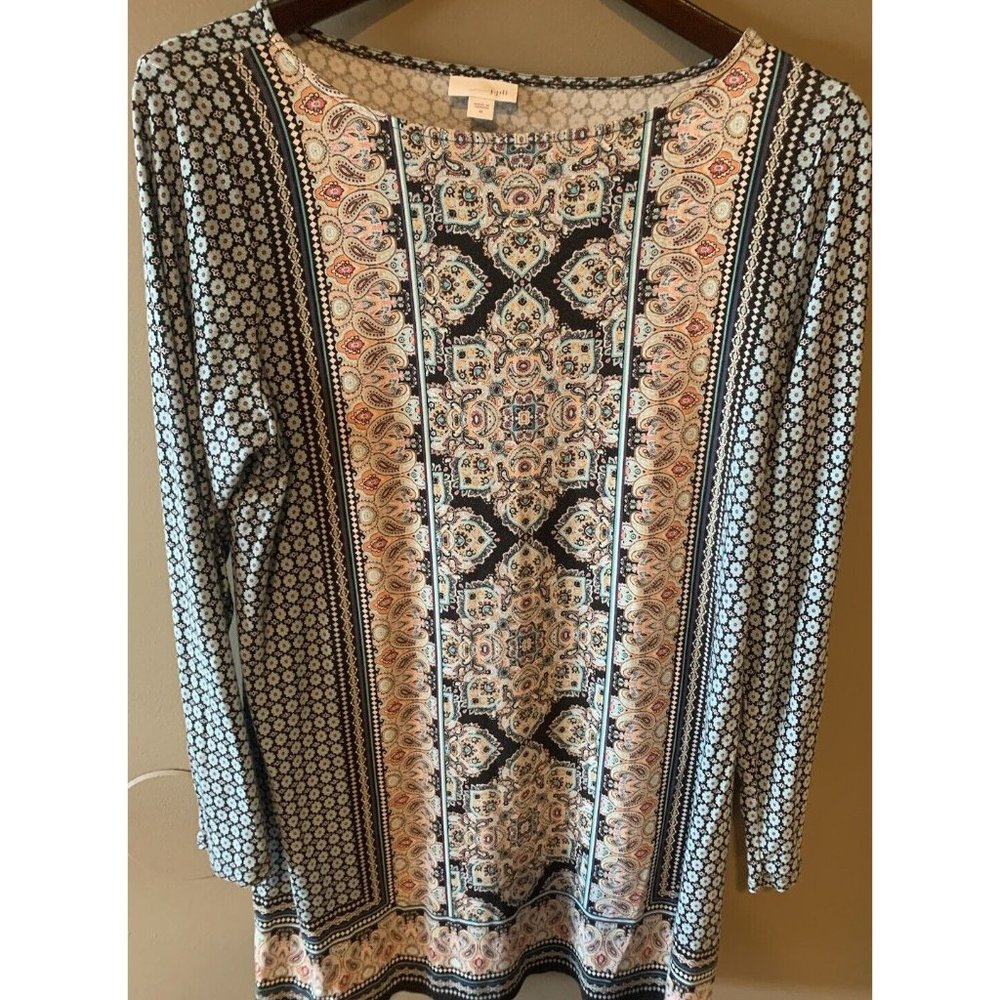 J. Jill Womens Dress Crew Neck 3/4Sleeve Midi Medium Stretch